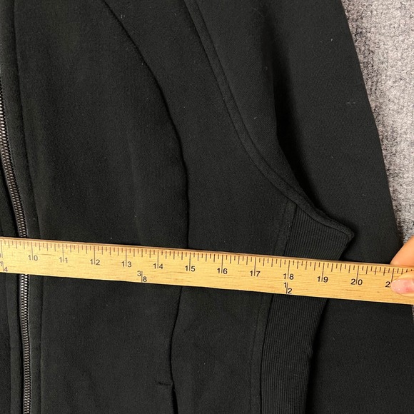 Lululemon Scuba Full Zip Hoodie Black Size 12 Thumbholes Cotton Blend Fleece - Picture 6 of 9